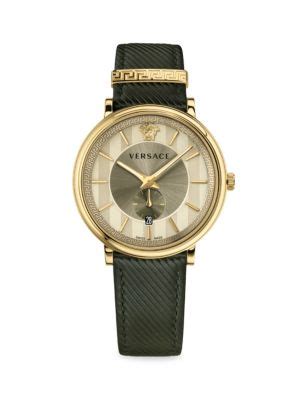 Versace The Manifesto Edition Leather Strap Watch on SALE